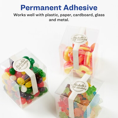 Avery Pearlized Ivory Decorative Edge Multipurpose Labels, 1.5" x 3.5", Ivory, 1000/Box (94122)