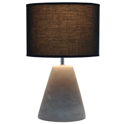 Simple Designs Pinnacle Concrete Table Lamp, Black (LT2059-BLK)