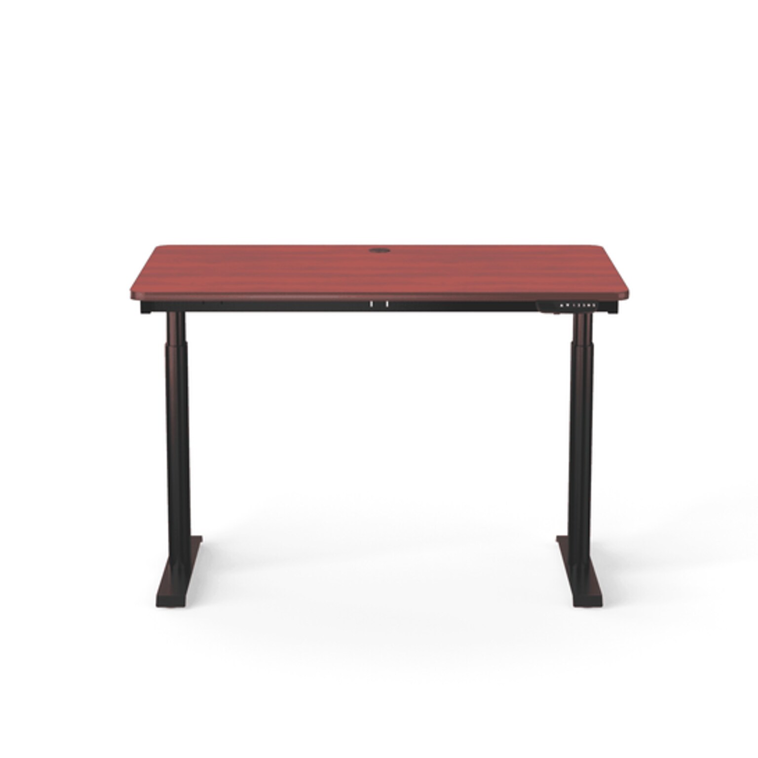 VersaDesk PowerLift 48W Electric Rectangular Adjustable Standing Desk, Cherry/Black (PLSDR4830-BC-APP)