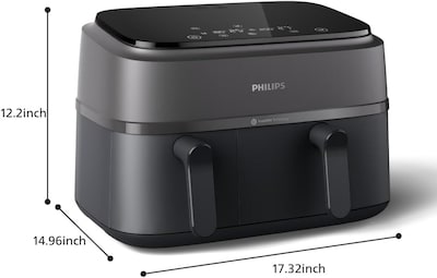 Philips 3000 Series 9.5 Qt. Dual Basket Air Fryer, Black (NA35100)