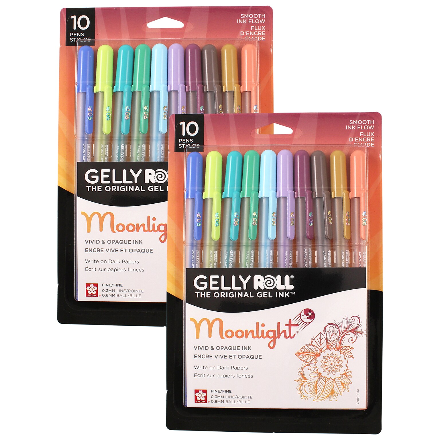 Sakura Moonlight, Liquid Ink, Assorted Ink, 10/Bundle (SAK58173-2)