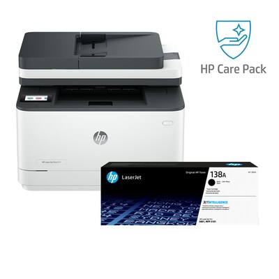 HP LaserJet Pro MFP 3105sdw Wireless Black & White All-In-One Laser Printer, Best for Home Office (3G646A) with 3-Year Care Pack