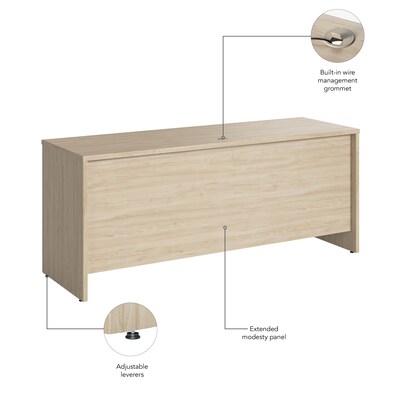 Bush Business Furniture Studio C 72"W Credenza Desk, Natural Elm (SCD372NE)