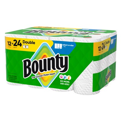 Bounty Select-A-Size Double Roll Paper Towels, 2-ply, 82 Sheets/Roll, 12 Rolls/Pack (66541/06130)