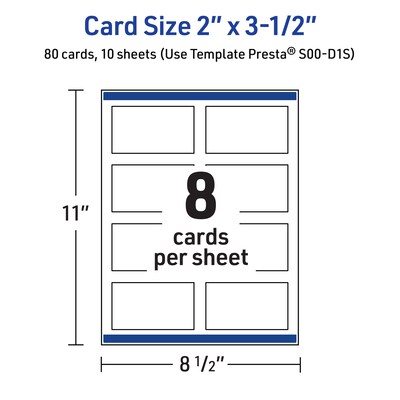 Avery Dipped Gold Edge Matte Blank Card, White, 80/Pack (S00-D1S)