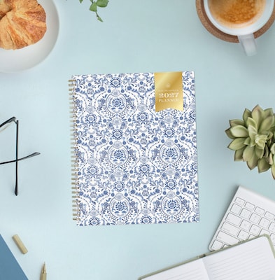 2027 Blue Sky Day Designer 8.5" x 11" Weekly & Monthly Planner, White/Blue (161670)