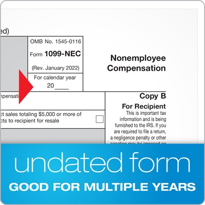 Adams 2023 1099-NEC Tax Forms Kit with Adams Tax Forms Helper and 10 Free eFiles, 50/Pack (STAX550NEC-23)
