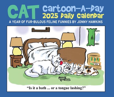 2025 Willow Creek Cat Cartoon-A-Day by Jonny Hawkins 6" x 5.5" Day-to-Day Calendar, Multicolor (40713)