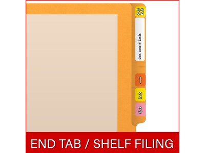 Medical Arts Press Reinforced End Tab File Folder, Straight-Cut, Letter Size, Manila/Yellow, 50/Box (S-09473-YLW)