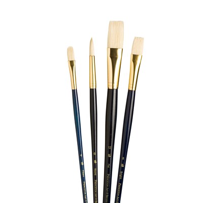 Princeton RealValue Mixed Media Natural Variety Brush Set, Dark Blue, 4 Per Set, 2 Sets (PBXPR9131-2)
