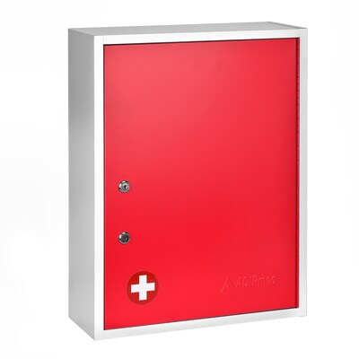 AdirMed Steel Medical Storage Cabinet with Dual Key Lock, 1.16 cu. ft. (999-04-RED)