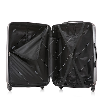DUKAP Discovery 25.59" Hardside Suitcase, 4-Wheeled Spinner, TSA Checkpoint Friendly, Black (DKDIS00M-BLK)