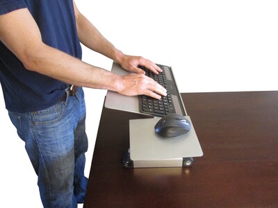 Uncaged Ergonomics WorkEZ Adjustable Keyboard Tray, Silver (WEKTS)