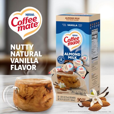 Coffee mate Almond Milk Liquid Creamer Singles, Plant-Based, 0.38 oz., 50/Box (12461537)