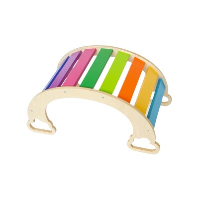 Bintiva Wood Children's Rocker for Toddlers, Multicolored (BNVROKRSTDBT)
