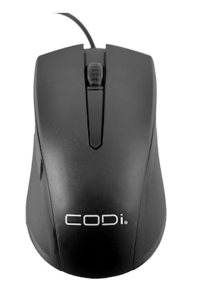 CODi Wired Ambidextrous Optical Desktop Mouse, Black  (A05017)