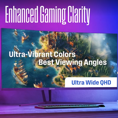 Westinghouse BX6230 34" Curved 180 Hz LED Gaming Monitor, Black (WC34BX6230)