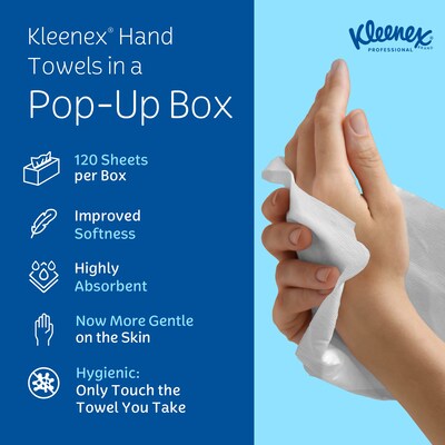 Kleenex Pop-Up Recycled Multifold Paper Towels, 1-ply, 120 Sheets/Pack, 1 Packs/Carton (01701)
