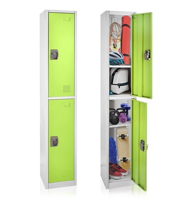 AdirOffice 72 2-Tier Green Storage Locker, 4/Pack (629-202-GRN-4PK)