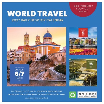 2027 TF Publishing World Travel 5.25" x 5.25" Daily Day-to-Day Calendar, Multicolored (27-3026)