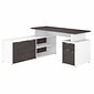 Bush Business Furniture Jamestown 60" L-Shaped Desk with Drawers, Storm Gray/White (JTN021SGWHSU)