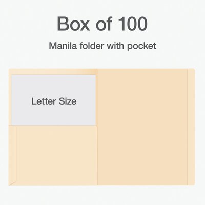 Pendaflex File Folder, Straight Cut, Letter Size, Manila, 50/Box (16651)