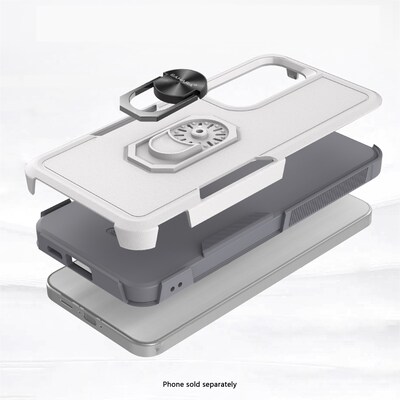 SaharaCase Raider Phone Case for Galaxy S25, Shock Absorbing, Fossil White (CP00744)
