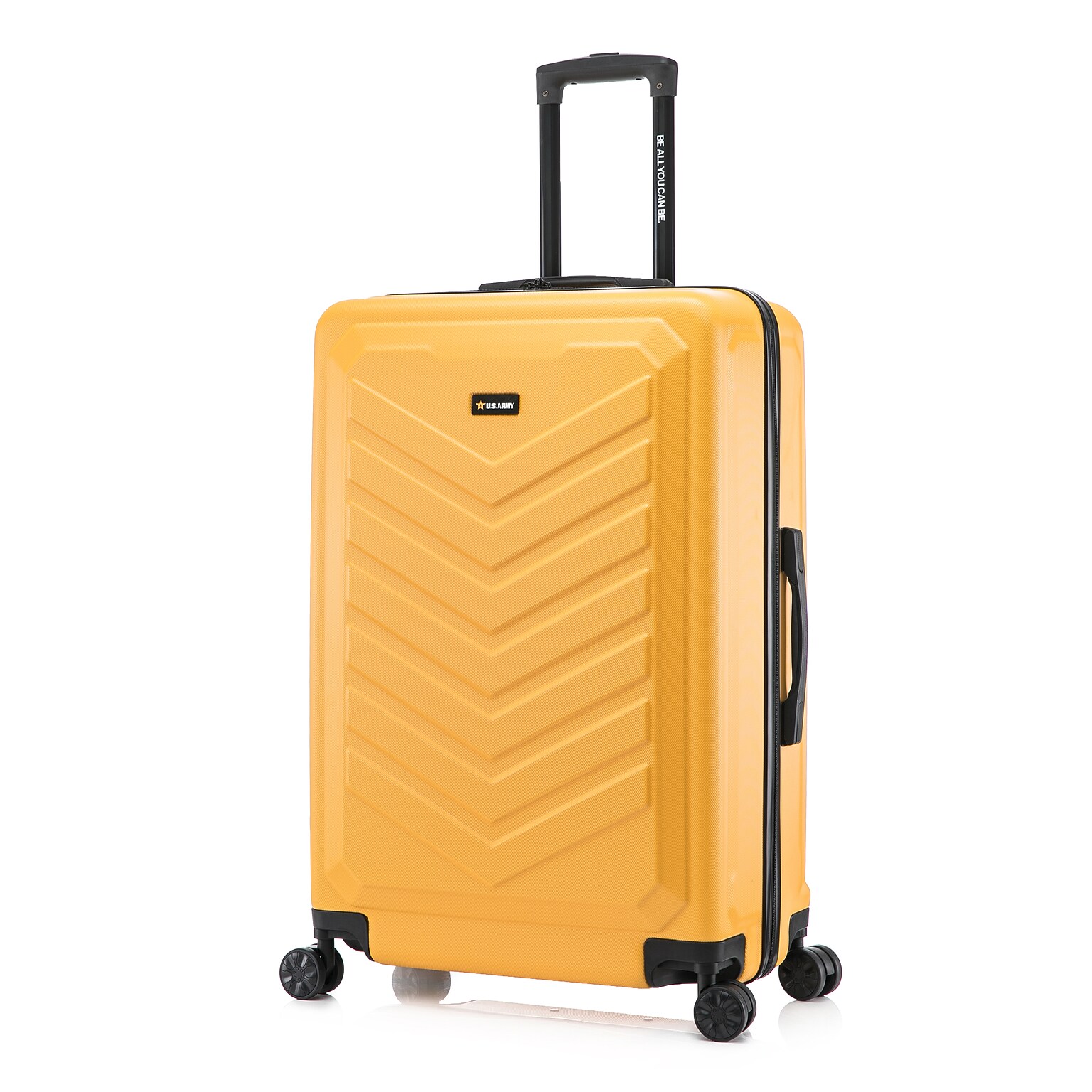 US Army FOX 28 Hardside Suitcase, 4-Wheeled Spinner, TSA Checkpoint Friendly, Mustard (USLFOX00L-MUS)