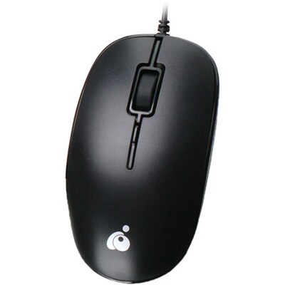 Iogear Ergonomic Ambidextrous Optical USB Mouse, Black (GME423TAA)