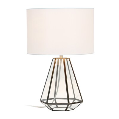 Lalia Home Transparent Triagonal Table Lamp, Brass (LHT-4009-BR)