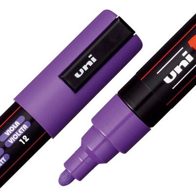 POSCA PC-5M Water Based Paint Marker, Medium Bullet Tip, Violet, 3/Pack (UBCPC5MVIOLET-3)
