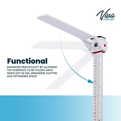 Viva Comfort Wall Mountable Stadiometer Height Measuring Rod, White (ADIME907-02-MK)