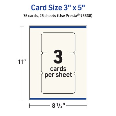 Avery Matte General Use Blank Cards, Ivory, 75/Pack (95338)