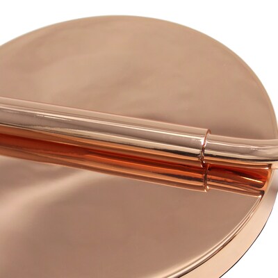 Simple Designs Antique Style Industrial Iron Lantern Floor Lamp with Glass Shade, Rose Gold (LF1036-RGD)