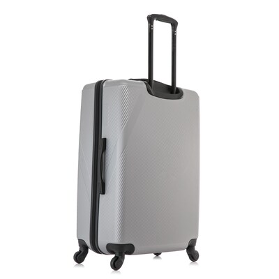 DUKAP Discovery 3-Piece Hardside Spinner Carry-On Luggage Set, TSA Checkpoint Friendly, Silver (DKDISSML-SIL)