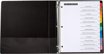 Avery Office Essentials Table 'n Tabs Pre-Printed Monthly Paper Divider, Jan-Dec Tabs, Multicolor, 1 Set (AVE11679)