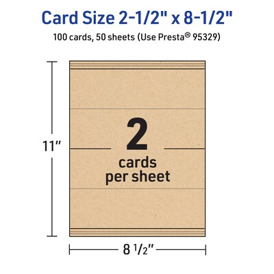 Avery Matte General Use Blank Cards, Kraft Brown, 100/Box (95329)