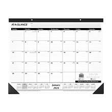 2024 AT-A-GLANCE 24 x 19 Monthly Desk Pad Calendar, White/Black (SK30-00-24)
