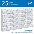 Scott Pro Scottfold Recycled Multifold Paper Towels, 1-ply, 175 Sheets/Pack, 25 Packs/Carton (01960)