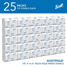 Scott Pro Scottfold Recycled Multifold Paper Towels, 1-ply, 175 Sheets/Pack, 25 Packs/Carton (01960)