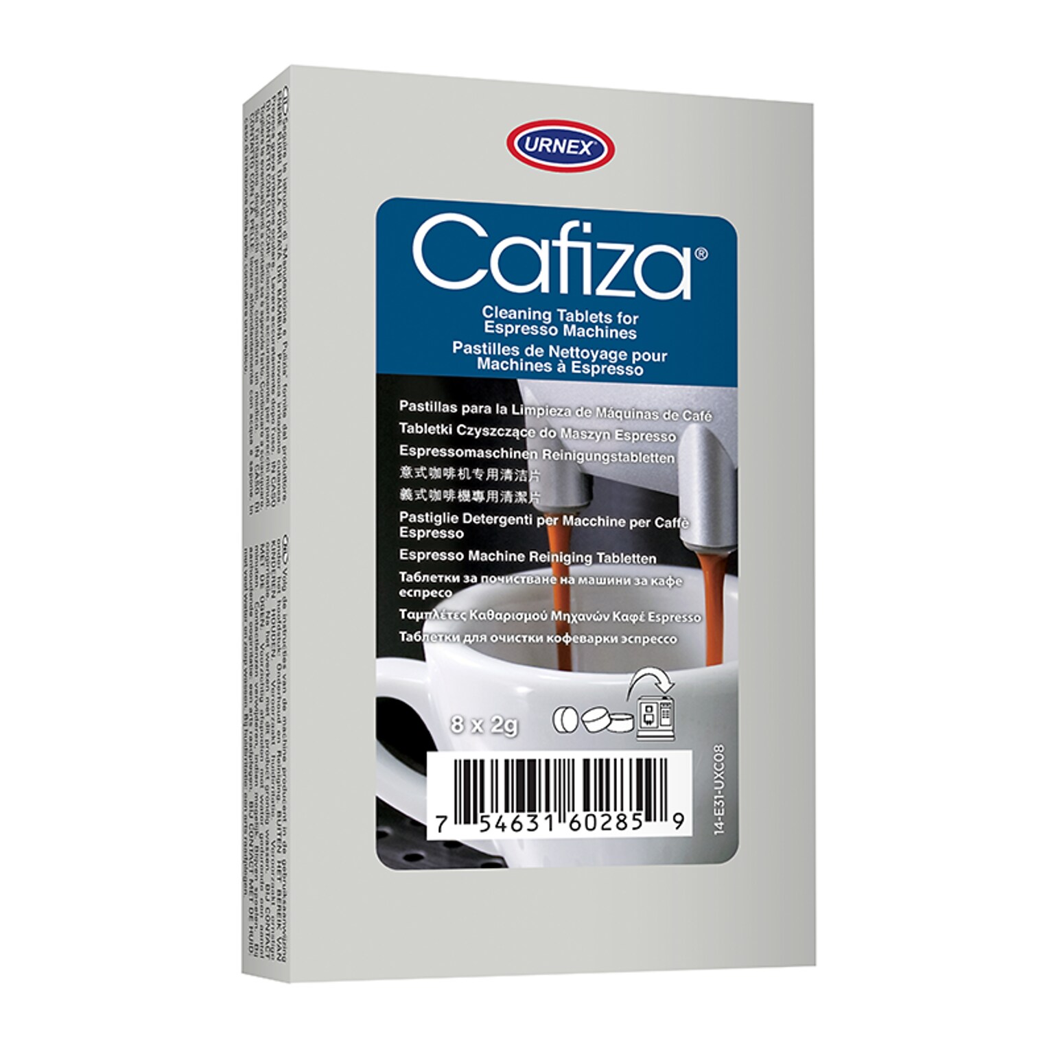 Urnex Cafiza Cleaning Tablets for Espresso Machines, 24/Box (14-E31-UXC08-24)