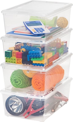 Iris 13.5 Qt. Lift Off Lid Storage Tote, Clear (100119)
