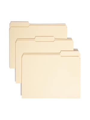 Smead 100% File Folder, Reinforced 1/3-Cut Tab, Letter Size, Manila, 100/Box (10347)