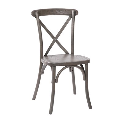 Flash Furniture Advantage Wood X-Back Chair, Armless, Gray (XBACKGREY)
