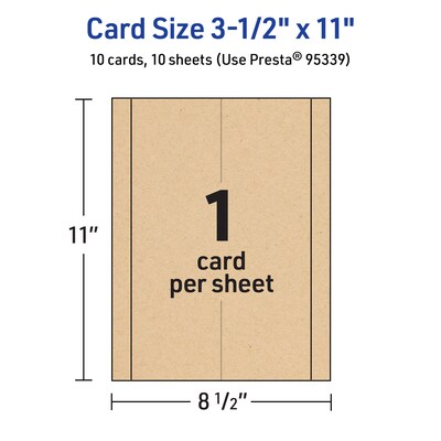 Avery Matte General Use Blank Card, Kraft Brown, 10/Pack  (95339)