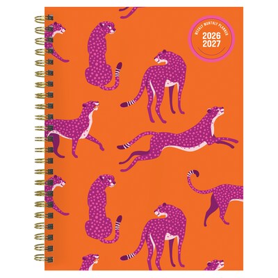 2026-2027 TF Publishing Spicy Cat 6.5 x 8 Academic & Calendar Weekly & Monthly Planner, Orange/Pink (AY27-9204)