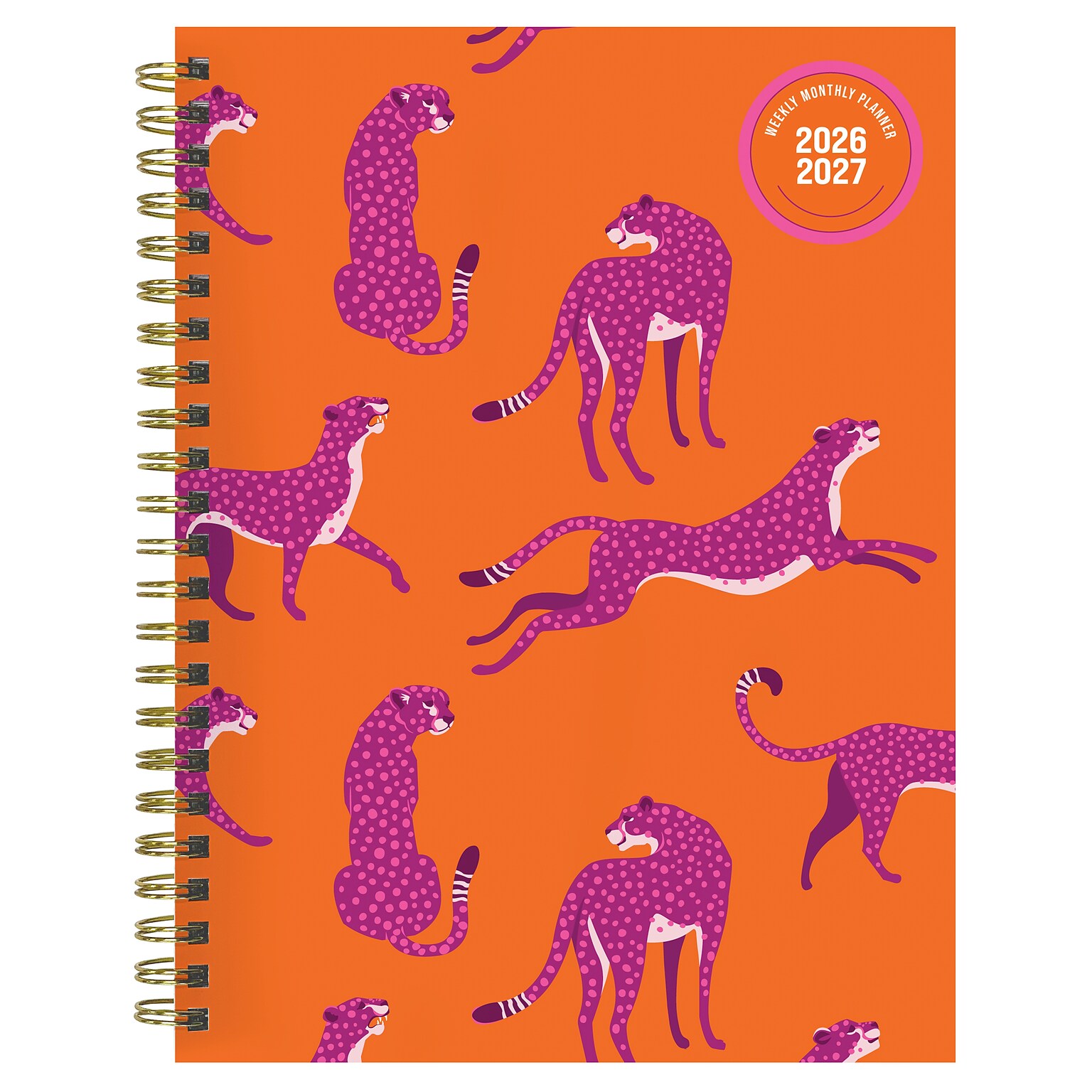 2026-2027 TF Publishing Spicy Cat 6.5 x 8 Academic & Calendar Weekly & Monthly Planner, Orange/Pink (AY27-9204)