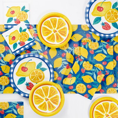 Say Hooray! Fresh Fruits Summer Disposable Party Tableware Set, 49/Pack (DTC9631E2A)