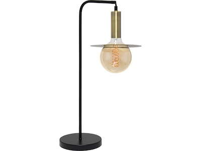 Lalia Home Studio Loft LED Table Lamp, Matte Black/Antique Brass Plated (LHT-4002-BK)