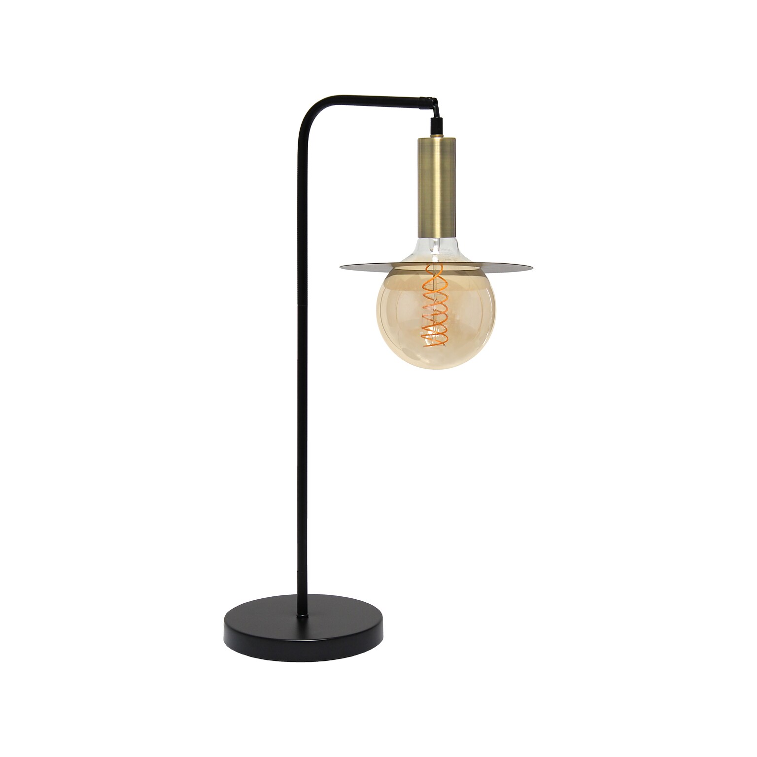 Lalia Home Studio Loft LED Table Lamp, Matte Black/Antique Brass Plated (LHT-4002-BK)